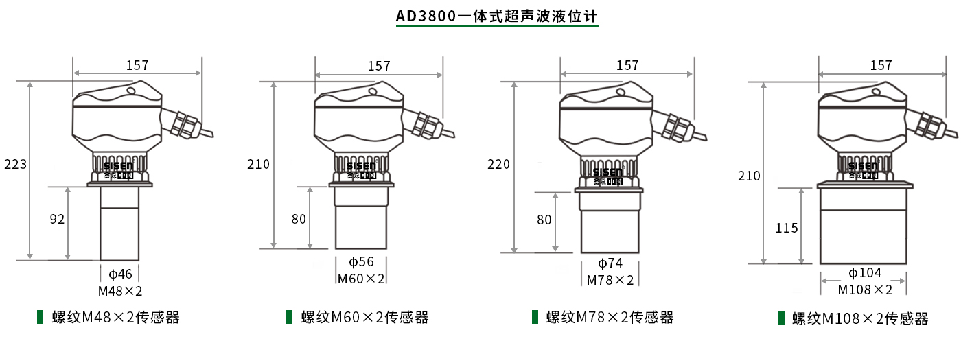 一體式超聲波液位計(jì)尺寸